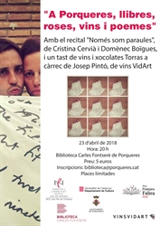 Maridatge de poesia, vins i xocolates per Sant Jordi a Porqueres